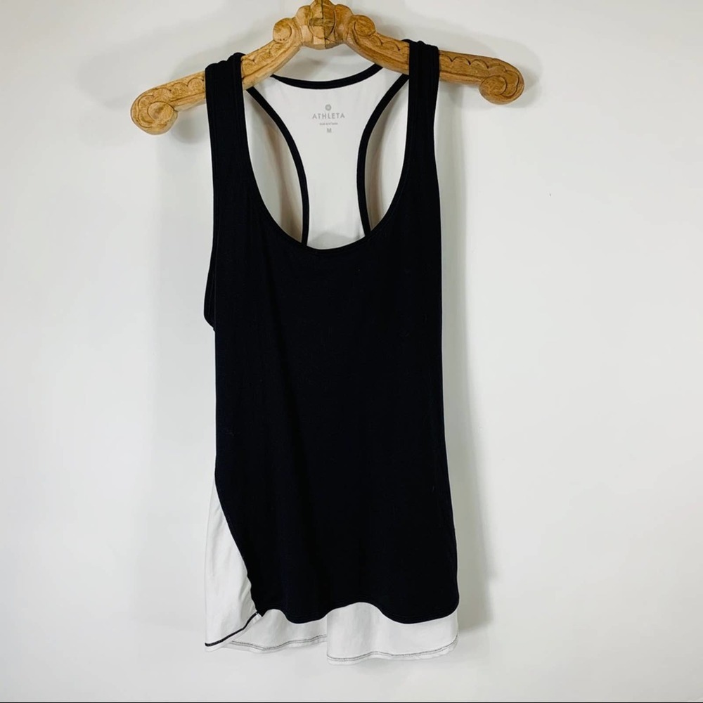 Athleta Color Block Black White Tank Top Medium
